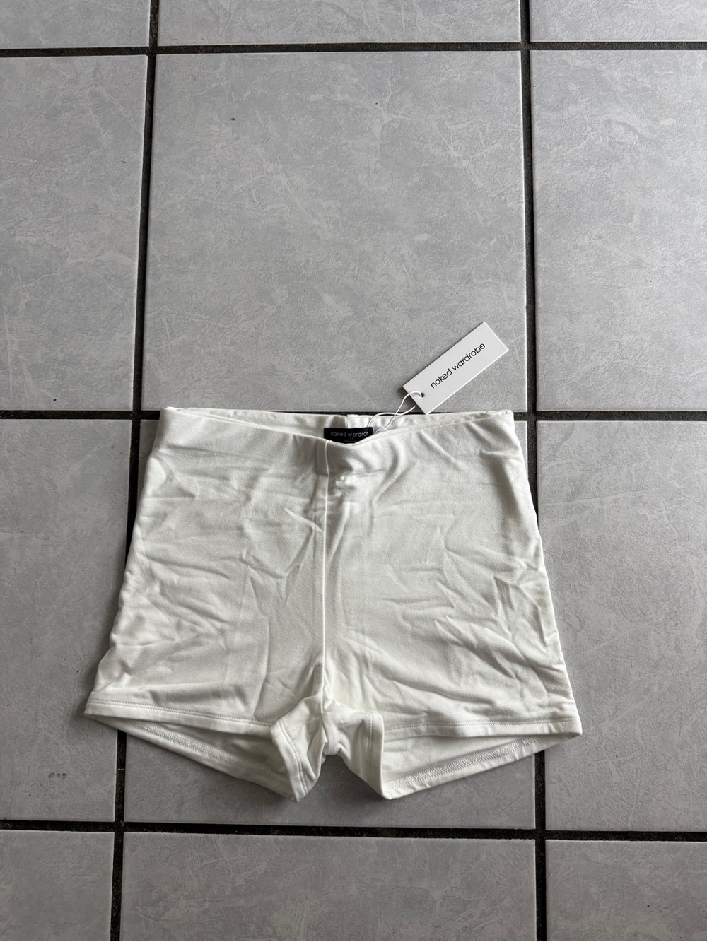 Naked Wardrobe Women's White Double-lined Shorts